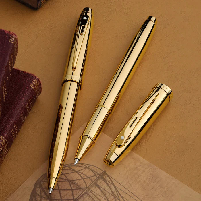 Sheaffer 100 9372 Pluma Rollerball en PVD Dorado Brillante con Acabados PVD Dorados