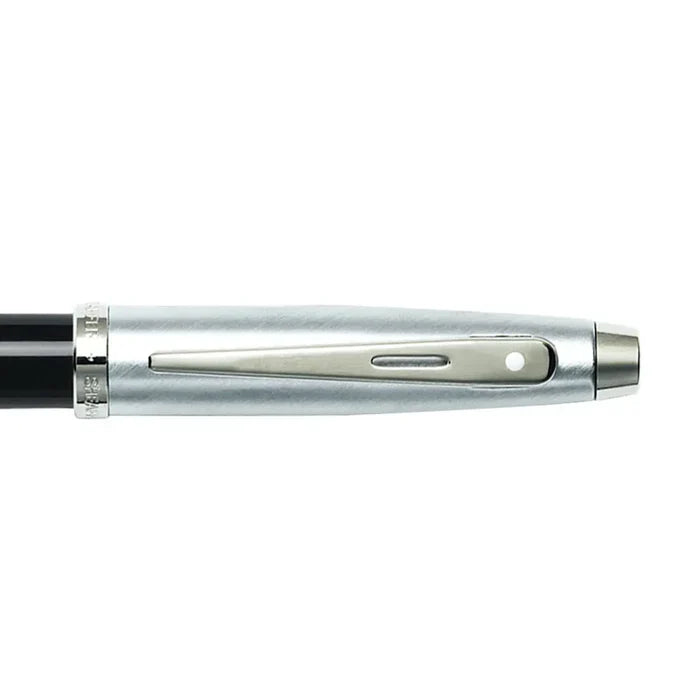 Sheaffer 100 Pluma Rollerball con Cuerpo en Negro Brillante y Capuchón en Cromo Cepillado