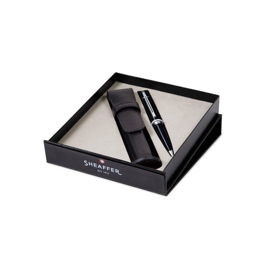 Set Sheaffer® 300 9312 Bolígrafo Negro Brillante con Estuche de Piel