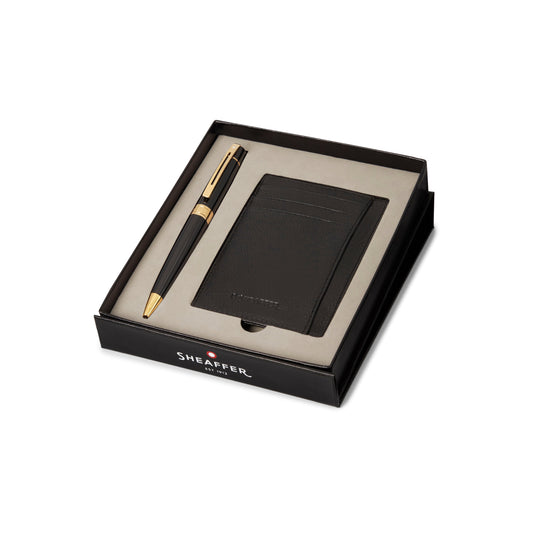 Set Sheaffer® 300 9325 Bolígrafo Negro Brillante con Porta Tarjetas de Crédito