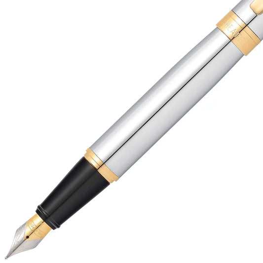 Sheaffer 300 Pluma Fuente 9342 en Cromo Brillante con Acabados en Oro