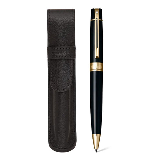 Set Sheaffer® 300 9325 Bolígrafo Negro Brillante con Estuche de Piel