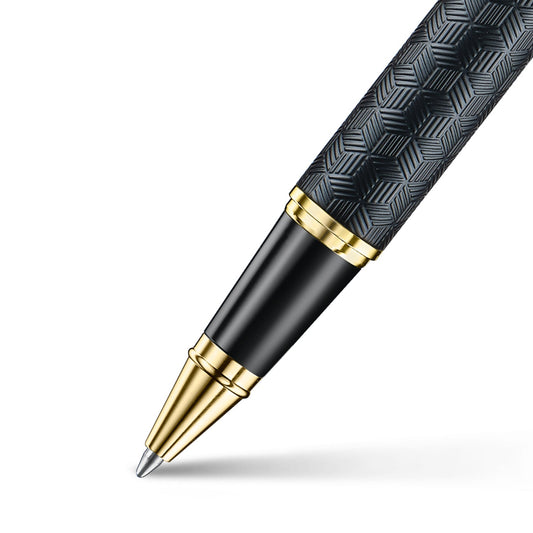 Sheaffer 300 Pluma Rollerball 9347 en Negro Grabado con Acabados en Oro
