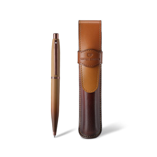 Set Sheaffer® VFM 9428 Pluma Fuente Café Mate, Edición Coffee con Estuche de Piel Coffee
