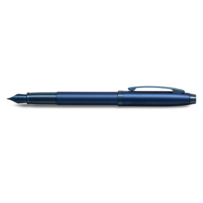 Sheaffer 100 9371 Pluma Fuente en Azul Satinado con Acabados PVD Azules