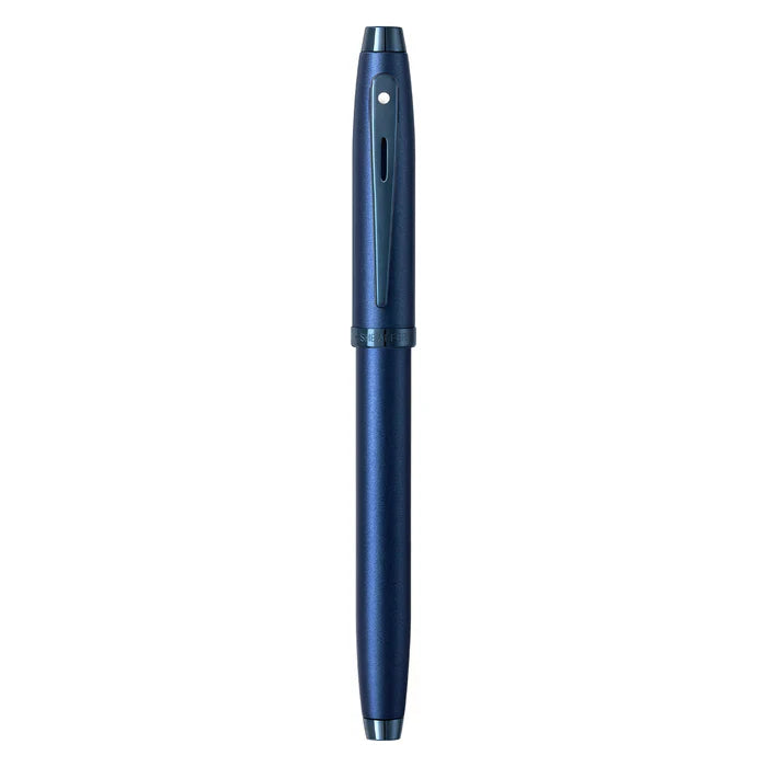 Sheaffer 100 9371 Pluma Fuente en Azul Satinado con Acabados PVD Azules