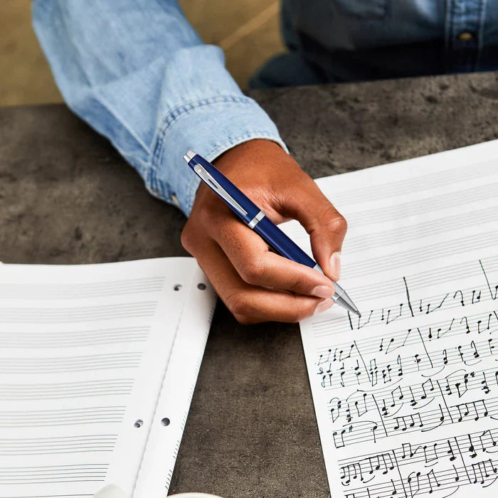 Sheaffer 100 Pluma Rollerball en Azul Brillante con Acabados en Cromo