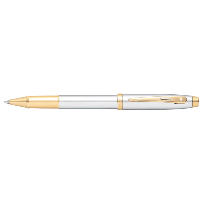 Sheaffer 100 Pluma Rollerball en Cromo con Acabados en Oro