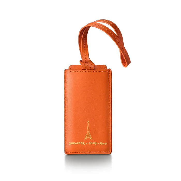 Sheaffer Emily in Paris Etiqueta de Equipaje en Cuero Plena Flor – Naranja