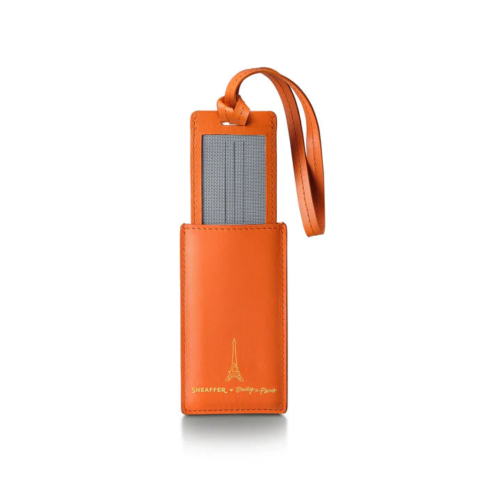 Sheaffer Emily in Paris Etiqueta de Equipaje en Cuero Plena Flor – Naranja