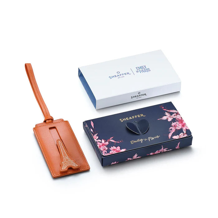 Sheaffer Emily in Paris Etiqueta de Equipaje en Cuero Plena Flor – Naranja