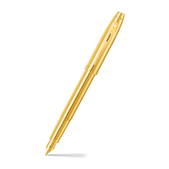 Sheaffer 100 9372 Pluma Fuente en PVD Dorado Brillante con Acabados PVD Dorados