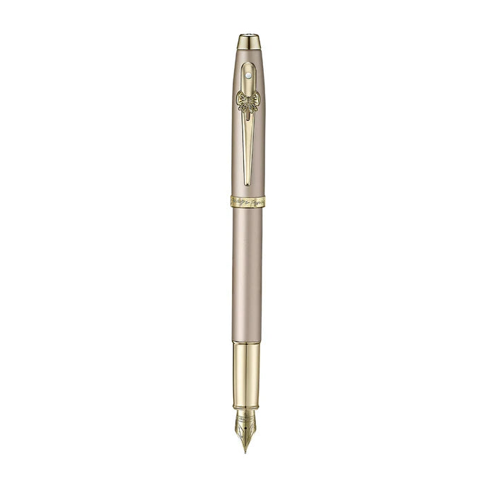 Sheaffer 100 Emily in Paris 9377 Pluma Fuente en Oro Champaña con Acabados en Oro Champaña y Clip con Emblema en Forma de Moño
