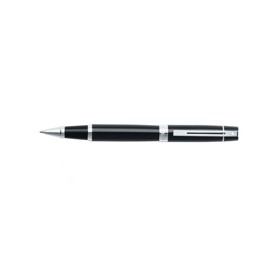 Sheaffer 300 Pluma Rollerball 9312 en Negro Brillante con Acabados en Cromo