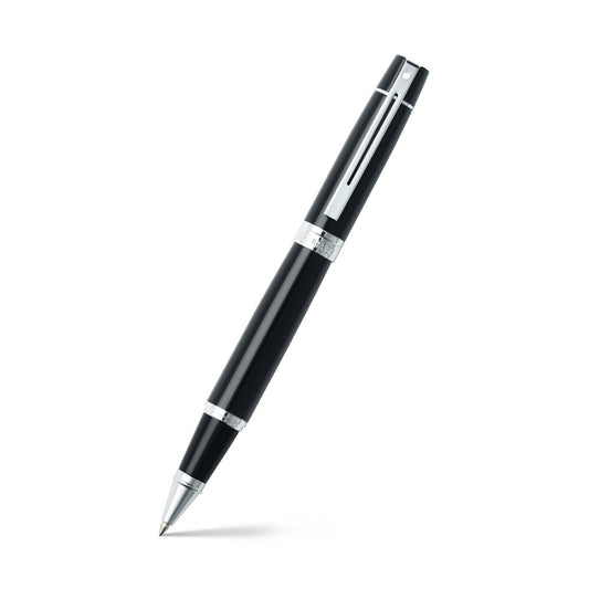 Sheaffer 300 Pluma Rollerball 9312 en Negro Brillante con Acabados en Cromo