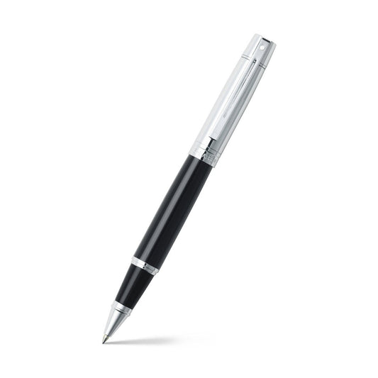 Sheaffer 300 Pluma Rollerball 9314 en Negro Brillante con Acabados en Cromo