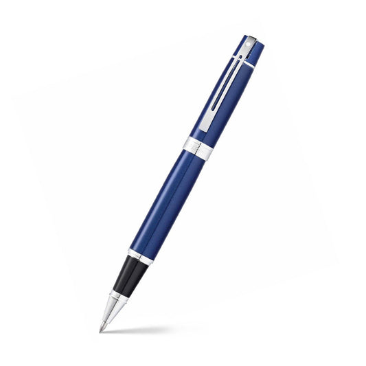 Sheaffer 300 Pluma Rollerball 9341 en Azul Brillante con Acabados en Cromo