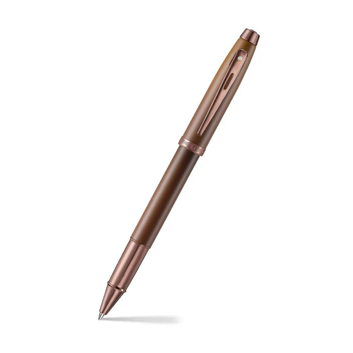 Sheaffer 100 9374 Coffee Edition Pluma Rollerball en Café Mate con Acabados PVD Café Regal