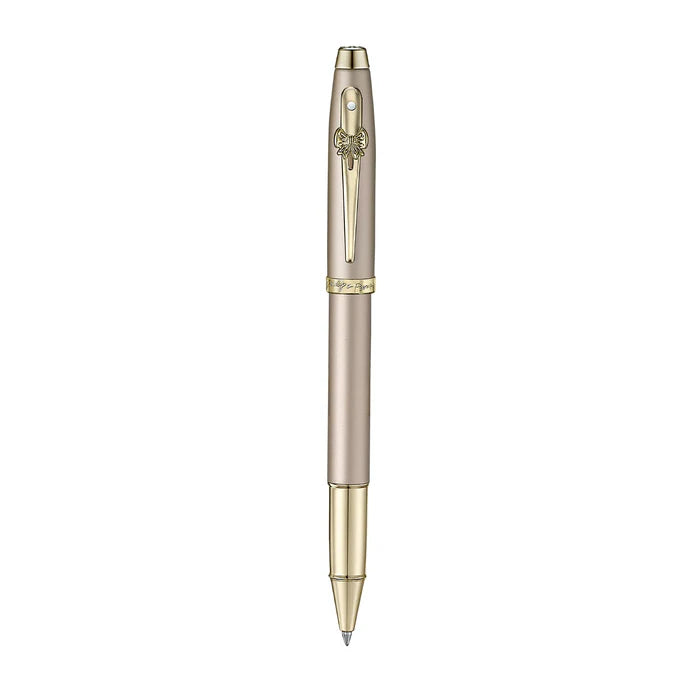 Sheaffer 100 Emily in Paris 9377 Pluma Rollerball en Oro Champaña con Acabados en Oro Champaña y Clip con Emblema en Forma de Moño