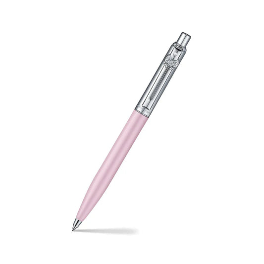 Sheaffer Sentinel Emily in Paris 321 Bolígrafo en Rosa Mate con Acabados en Cromo y Clip con Emblema en Forma de Moño