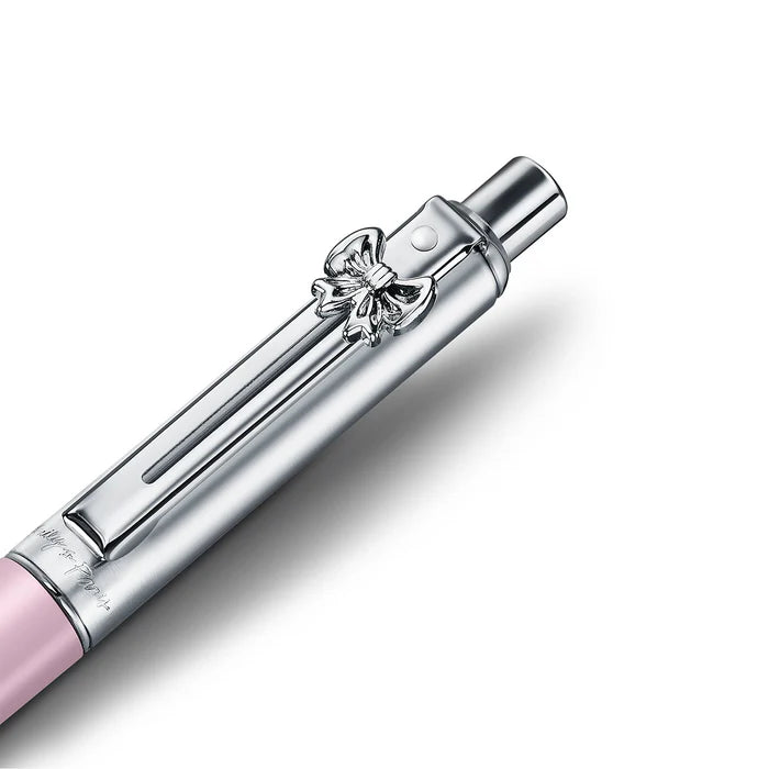 Sheaffer Sentinel Emily in Paris 321 Bolígrafo en Rosa Mate con Acabados en Cromo y Clip con Emblema en Forma de Moño