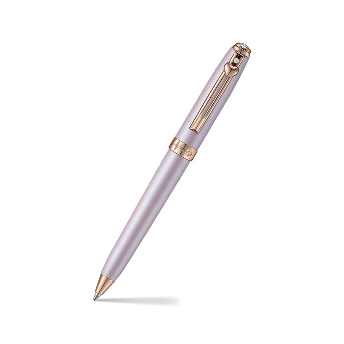 Sheaffer Emily in Paris Prelude Mini 9810 Bolígrafo en Rosa Pastel con Acabados PVD Oro Rosa, Emblema de Corazón y Cristal Swarovski