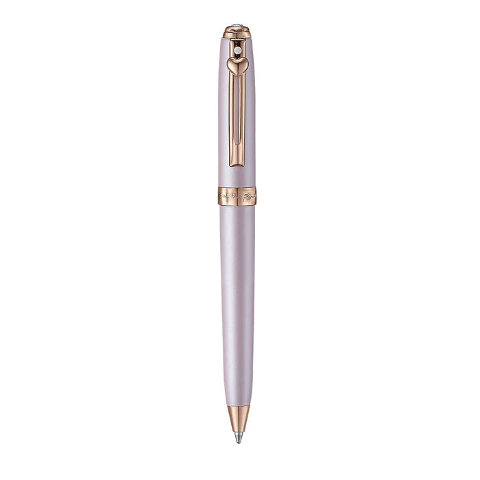 Sheaffer Emily in Paris Prelude Mini 9810 Bolígrafo en Rosa Pastel con Acabados PVD Oro Rosa, Emblema de Corazón y Cristal Swarovski