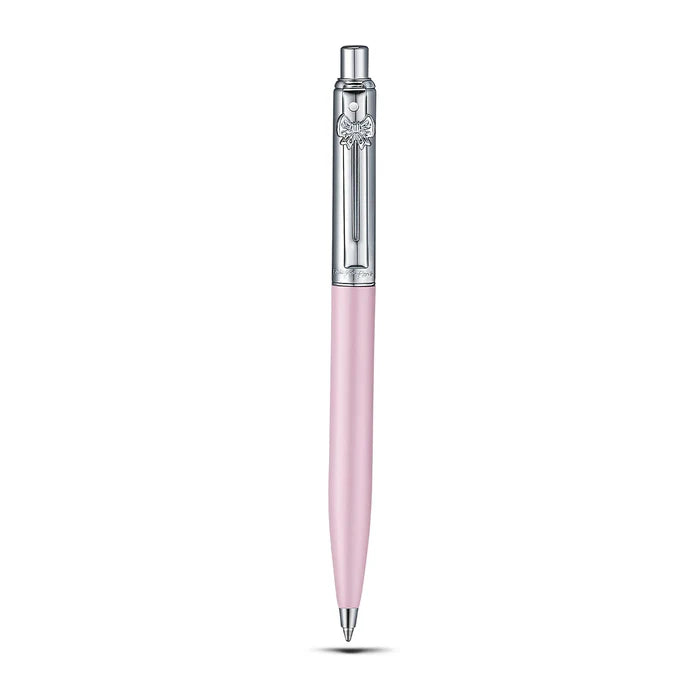 Set de Regalo Sheaffer con Emily in Paris: Bolígrafo Sentinel 321 Rosa Mate con Acabados en Cromo y Porta Tarjetas en Cuero Plena Flor