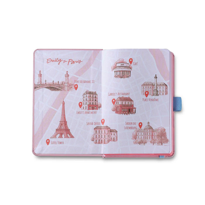 Set de Regalo Sheaffer con Emily in Paris: Bolígrafo Sentinel 321 Rosa Mate con Acabados en Cromo y Cuaderno Pequeño de Tapa Dura