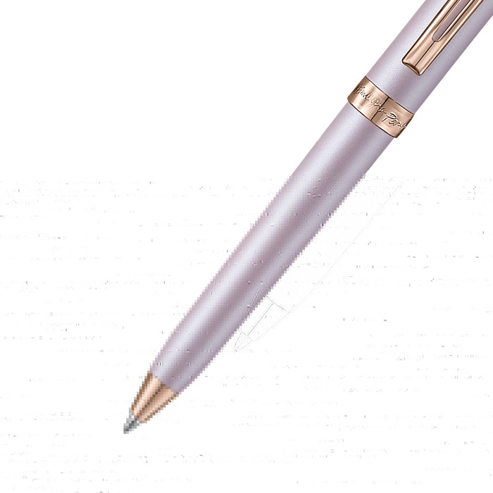 Set de Regalo Sheaffer con Emily in Paris: Bolígrafo Prelude Mini 9810 Rosa Pastel con Cristal Swarovski y Porta Tarjetas en Cuero Plena Flor