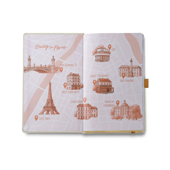 Sheaffer Emily in Paris Cuaderno Pequeño en Beige con Papel Amigable con Tinta de 90 GSM y Torre Eiffel Grabada