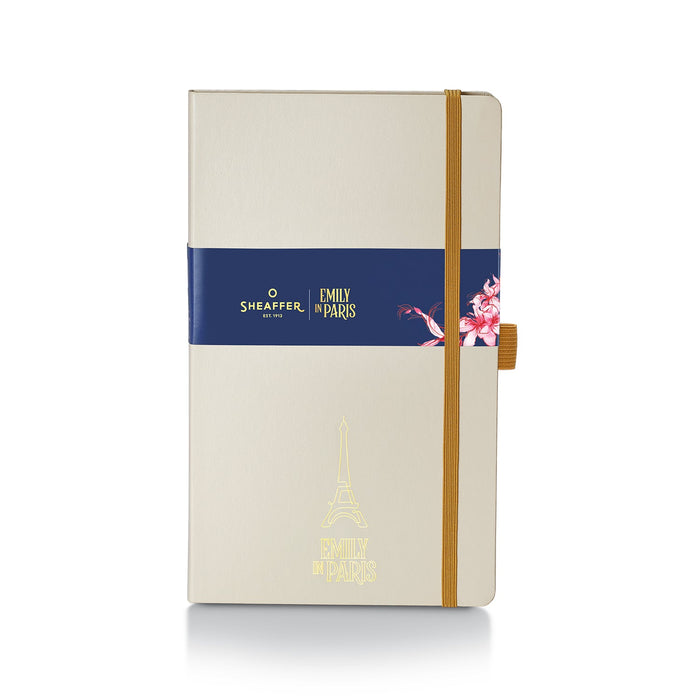 Sheaffer Emily in Paris Cuaderno Mediano en Beige con Papel Amigable con Tinta de 90 GSM y Torre Eiffel Grabada
