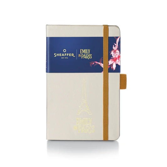 Sheaffer Emily in Paris Cuaderno Pequeño en Beige con Papel Amigable con Tinta de 90 GSM y Torre Eiffel Grabada