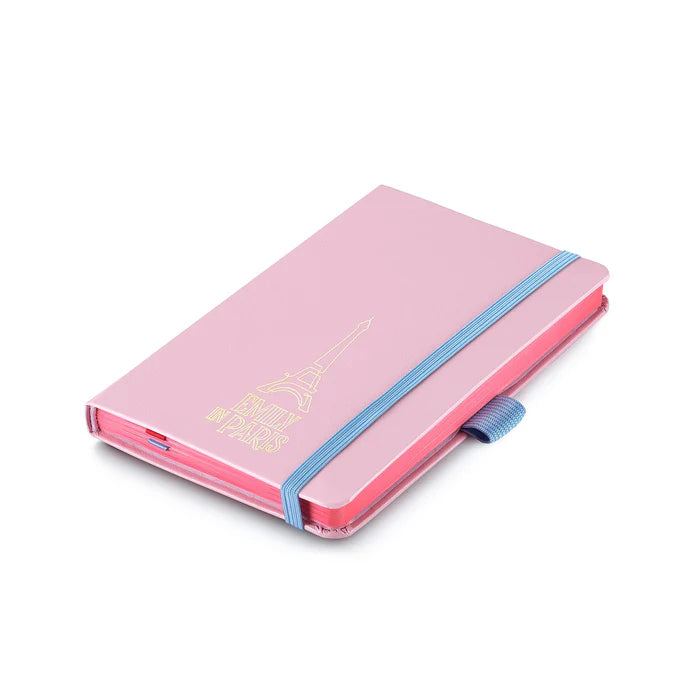 Sheaffer Emily in Paris Cuaderno Pequeño en Rosa con Papel Amigable con Tinta de 90 GSM y Torre Eiffel Grabada