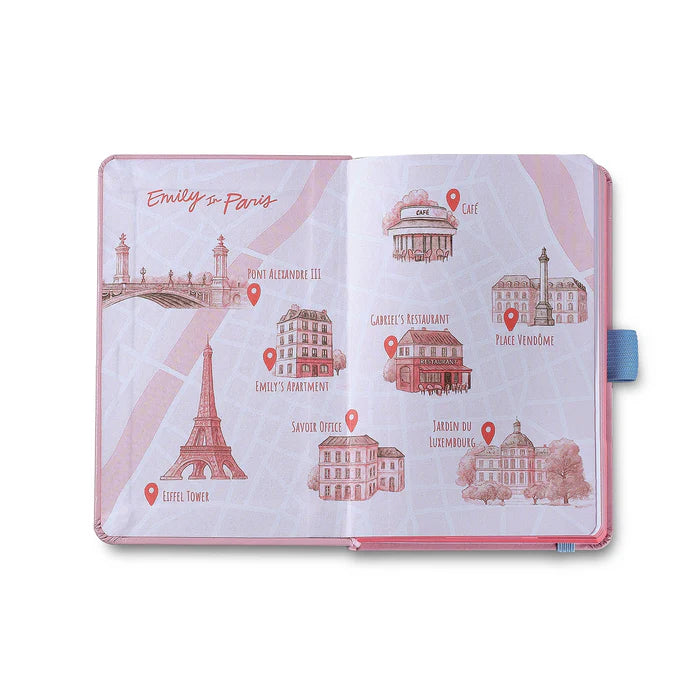 Sheaffer Emily in Paris Cuaderno Pequeño en Rosa con Papel Amigable con Tinta de 90 GSM y Torre Eiffel Grabada