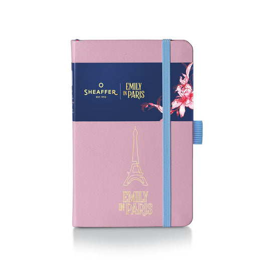 Sheaffer Emily in Paris Cuaderno Pequeño en Rosa con Papel Amigable con Tinta de 90 GSM y Torre Eiffel Grabada