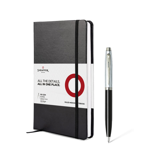 Set Sheaffer® 100 9313 Bolígrafo Negro Brillante con Cuaderno A5