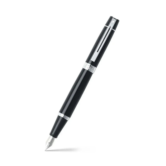 Sheaffer 300 Pluma Fuente 9312 en Negro Brillante con Acabados en Cromo