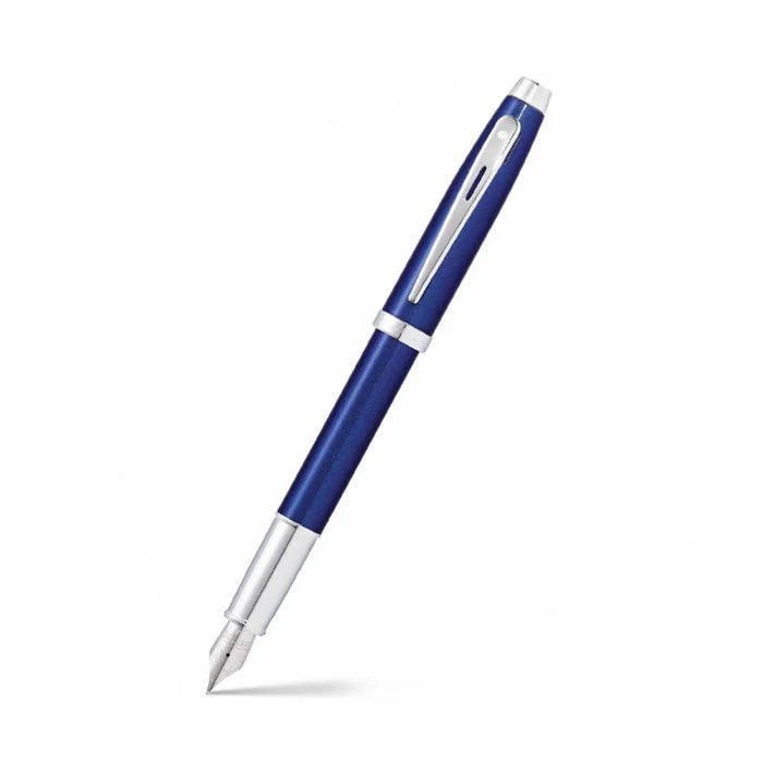 Sheaffer 100 Pluma Fuente en Azul Brillante con Acabados en Cromo