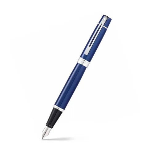 Sheaffer 300 Pluma Fuente 9341 en Azul Brillante con Acabados en Cromo
