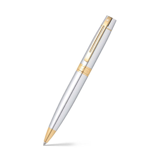Sheaffer 300 Bolígrafo 9342 en Cromo Brillante con Acabados en Oro