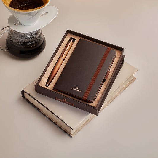Set Sheaffer® VFM 9428 Bolígrafo Café Mate, Edición Coffee con Cuaderno