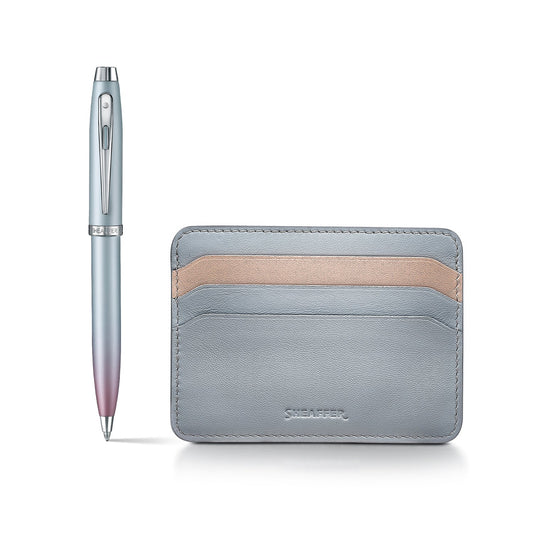 Set Sheaffer® Expressions 100 9376 Bolígrafo Cromo Perlado con Porta Tarjetas de Crédito