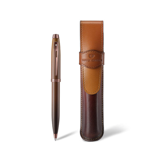 Set Sheaffer® 100 9374 Pluma Rollerball Café Mate, Edición Coffee con Estuche de Piel Coffee